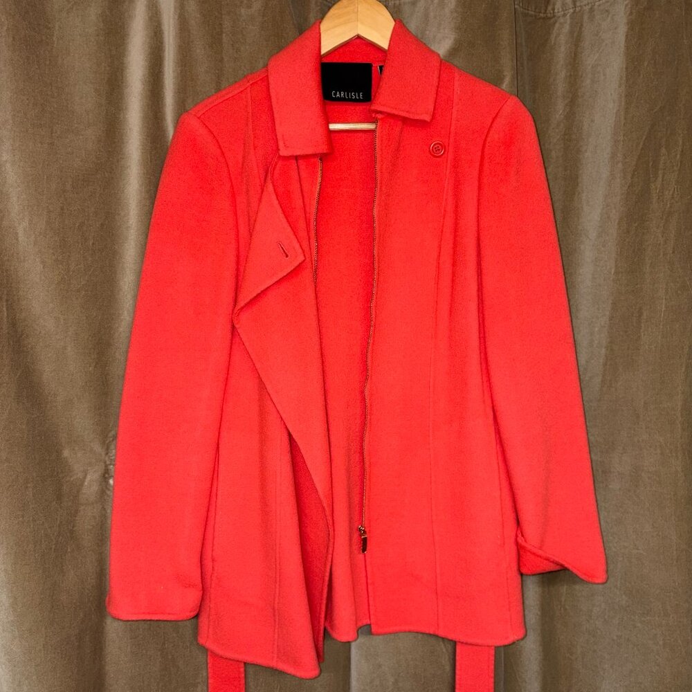 Carlisle coral Orange wool coat